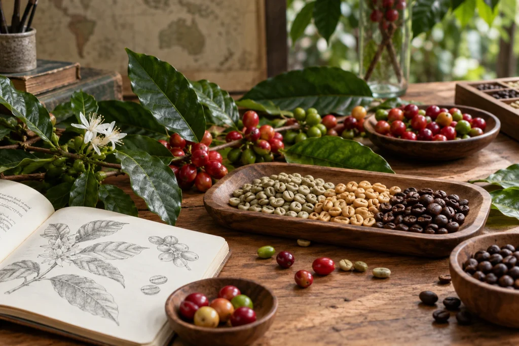 咖啡物种与品种怎么分？从 Arabica、Robusta 到 Typica、Bourbon、Geisha 与 F1